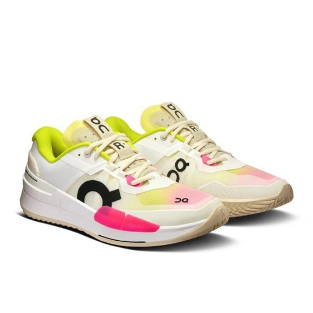 On THE ROGER Pro 2 Clay White | Lime hard court women 9w Tennis Shoes Sneaker